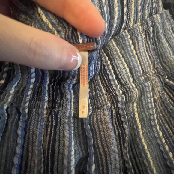 Freepeople Days End Indigo Blue Striped Pants - Picture 5 of 7